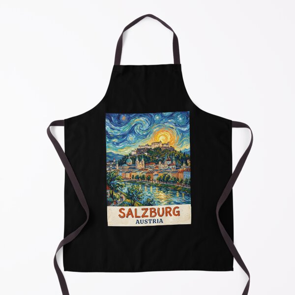 Item preview, Salzburg Austria Vintage Travel Poster designed and sold by dudelinart.