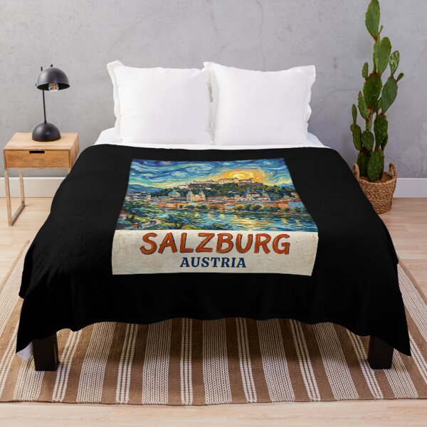 Item preview, Salzburg Austria Vintage Travel Poster designed and sold by dudelinart.