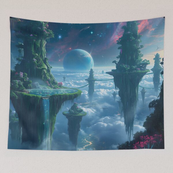 Item preview, Floating Mountain Alien Ecosystem Fantasy Landscape designed and sold by Luminous Wilds.