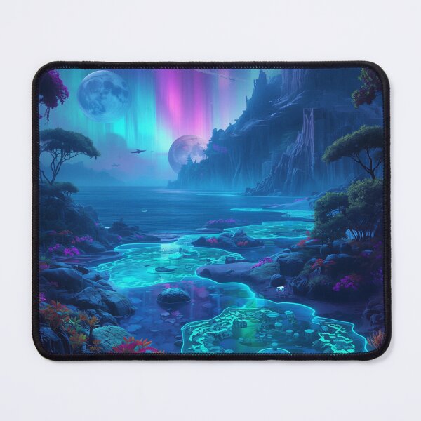 Item preview, Neon Twilight Ocean Alien Fantasy Landscape designed and sold by Luminous Wilds.