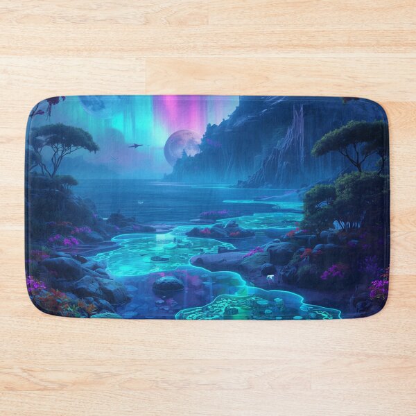 Item preview, Neon Twilight Ocean Alien Fantasy Landscape designed and sold by Luminous Wilds.