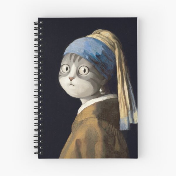 Item preview, Weird Cat with Pearl Earring designed and sold by Woketoon.