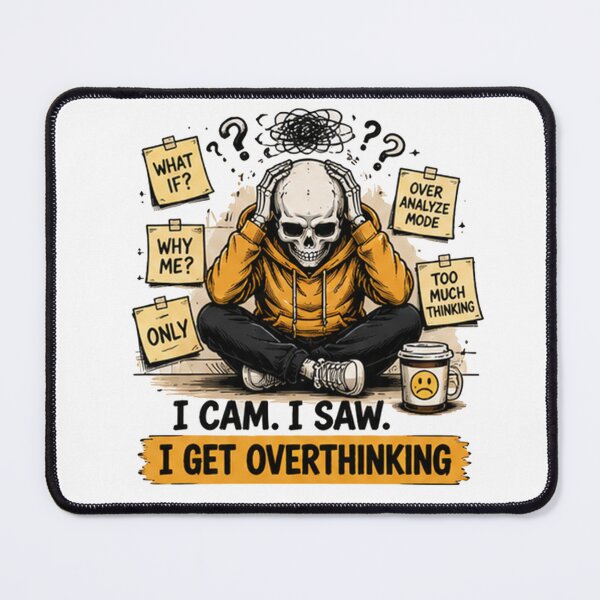 Item preview, I Came I Saw I Got Overthinking Skeleton Laptop Funny Gothic Meme Design designed and sold by Mystic & Celestial Art.