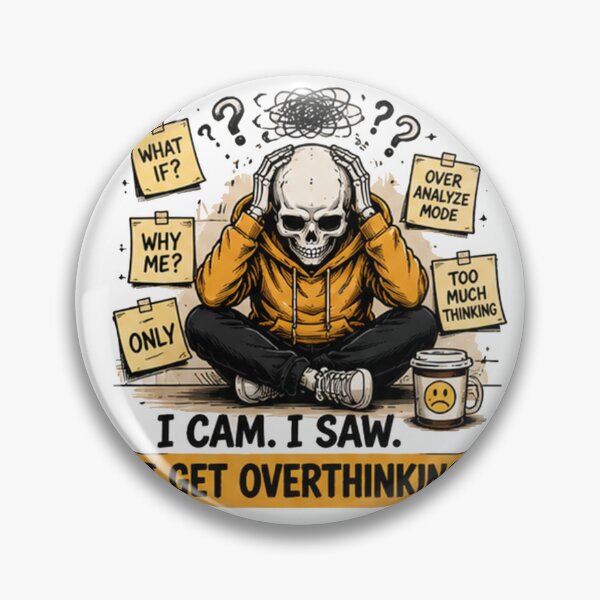 Item preview, I Came I Saw I Got Overthinking Skeleton Laptop Funny Gothic Meme Design designed and sold by Mystic & Celestial Art.