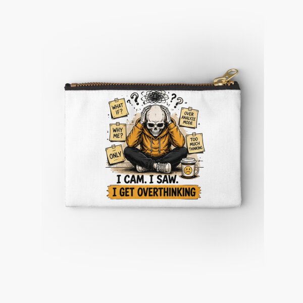 Item preview, I Came I Saw I Got Overthinking Skeleton Laptop Funny Gothic Meme Design designed and sold by Mystic & Celestial Art.