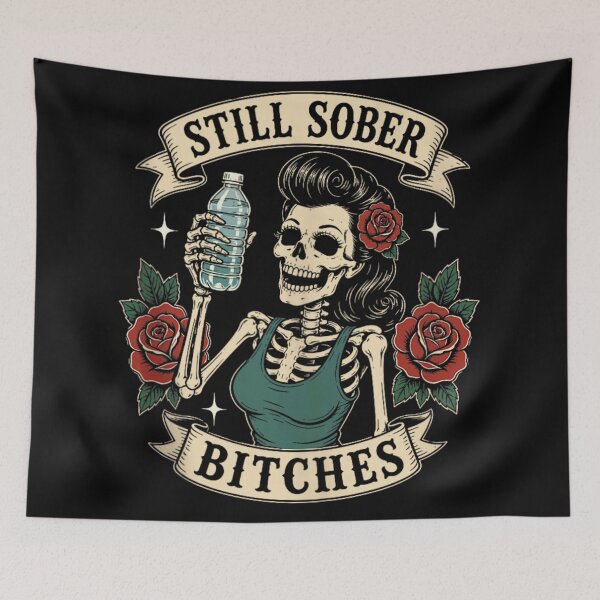 Item preview, Still Sober Skeleton Funny Recovery Sobriety and Clean Living designed and sold by DienesAngele.