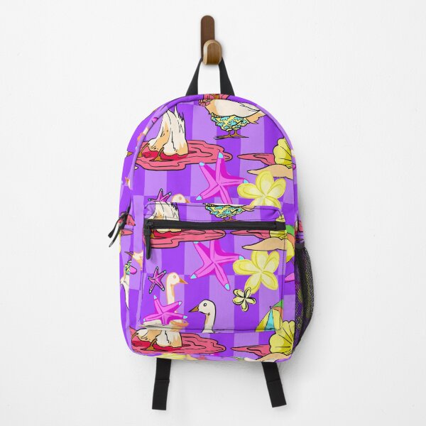 Item preview, Vibrant Tropical Duck Beach Seamless Pattern on Purple designed and sold by zanaxxer.