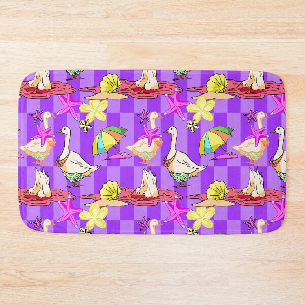 Item preview, Vibrant Tropical Duck Beach Seamless Pattern on Purple designed and sold by zanaxxer.