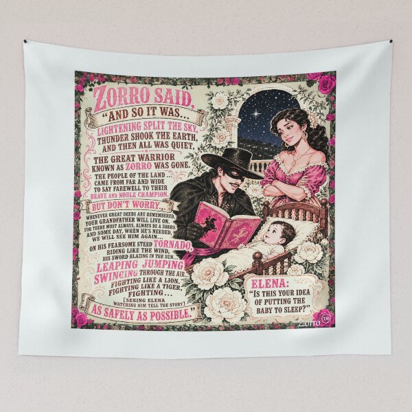 Item preview, Pink Roses - New Adventure for Baby Shower and Nursery Decor - Zorro Themed for Girl designed and sold by DallasDancinGal.
