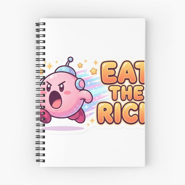 Item preview, Eat The Rich Cute Kawaii Space Character Sticker | Funny Retro Gamer Meme | Adorable Cartoon Graphic designed and sold by Bhaskar Digital Art.