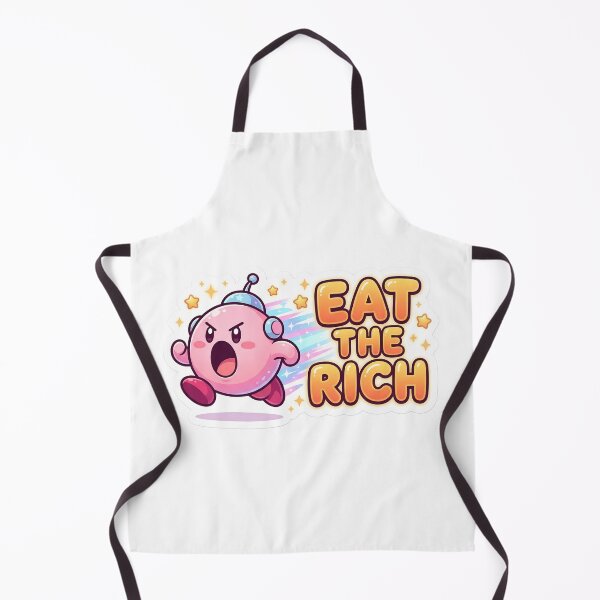 Item preview, Eat The Rich Cute Kawaii Space Character Sticker | Funny Retro Gamer Meme | Adorable Cartoon Graphic designed and sold by Bhaskar Digital Art.