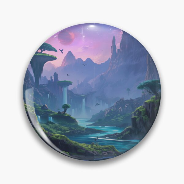 Item preview, Cosmic Waterfall Sanctuary Alien Landscape designed and sold by Luminous Wilds.