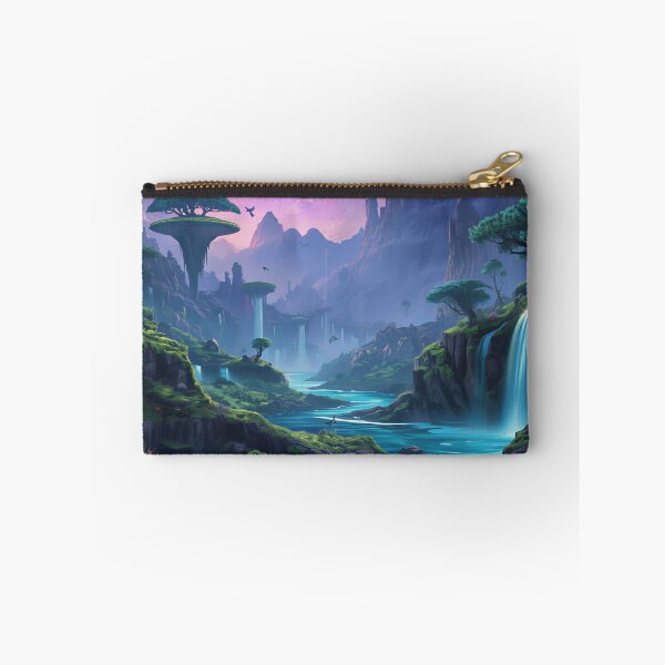 Item preview, Cosmic Waterfall Sanctuary Alien Landscape designed and sold by Luminous Wilds.