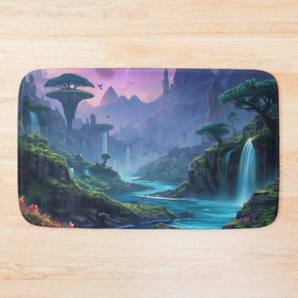 Item preview, Cosmic Waterfall Sanctuary Alien Landscape designed and sold by Luminous Wilds.