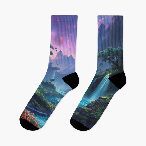 Item preview, Cosmic Waterfall Sanctuary Alien Landscape designed and sold by Luminous Wilds.
