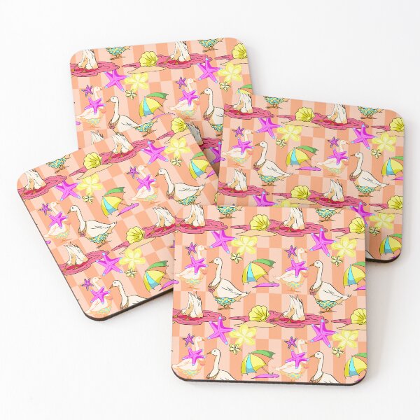 Item preview, Sun-Drenched Beach Duck Seamless Pattern on Orange designed and sold by zanaxxer.