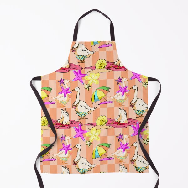 Item preview, Sun-Drenched Beach Duck Seamless Pattern on Orange designed and sold by zanaxxer.