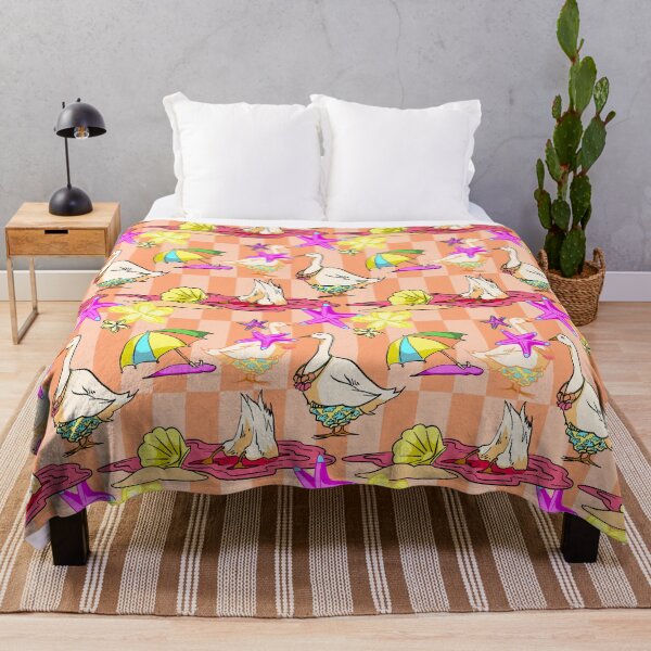 Item preview, Sun-Drenched Beach Duck Seamless Pattern on Orange designed and sold by zanaxxer.