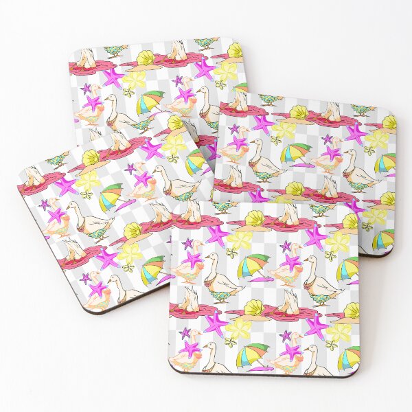 Item preview, Minimalist Summer Beach Duck Seamless Pattern on Grey designed and sold by zanaxxer.