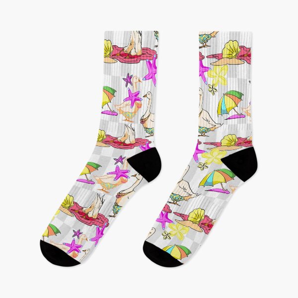 Item preview, Minimalist Summer Beach Duck Seamless Pattern on Grey designed and sold by zanaxxer.