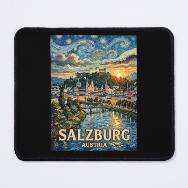 Item preview, Vintage Poster Salzburg Austria Salzach River designed and sold by dudelinart.
