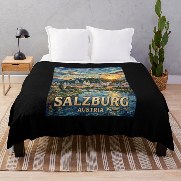 Item preview, Vintage Poster Salzburg Austria Salzach River designed and sold by dudelinart.