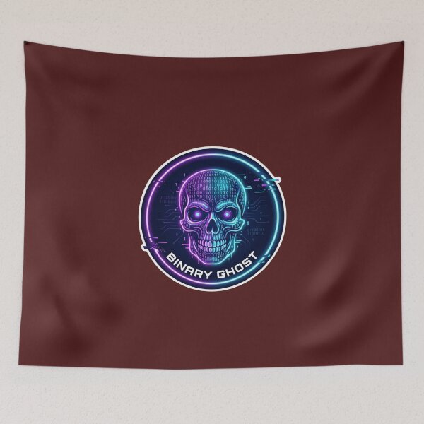 Item preview, Binary Code Skull Cyberpunk Hacker Design designed and sold by KurtByteStudio.