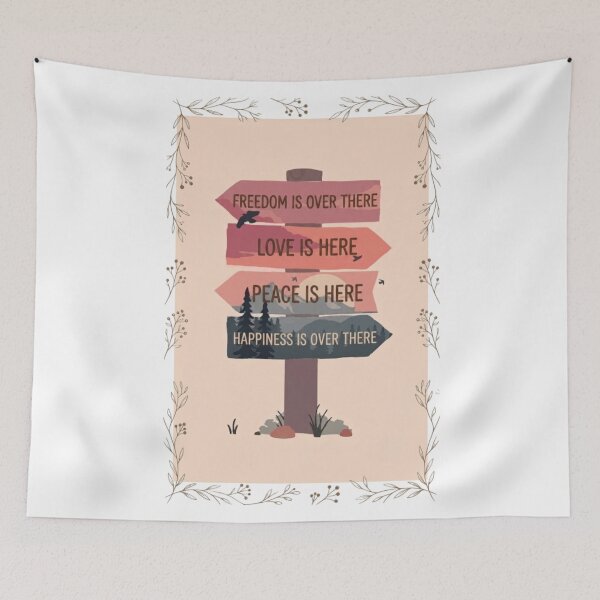 Item preview, Finding Peace, Love, and Freedom Road Sign designed and sold by IvanaIka.