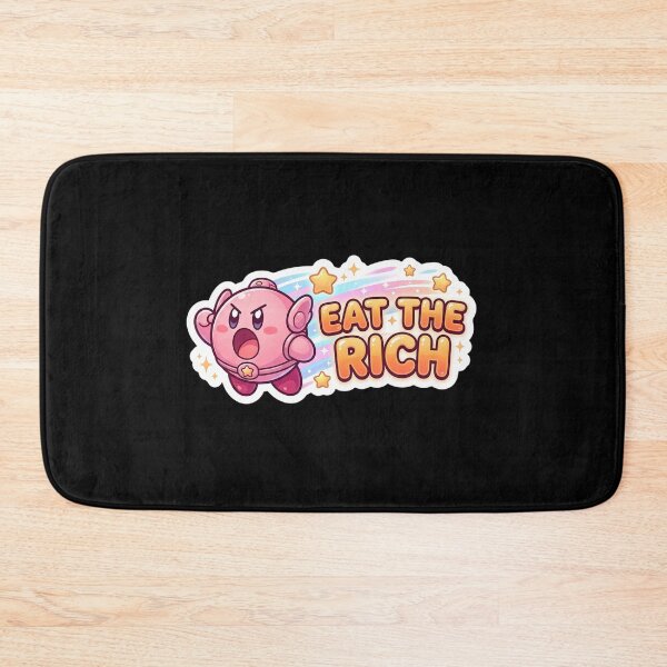 Item preview, Eat The Rich Cute Kawaii Space Hero Sticker | Funny Gamer Meme | Adorable Cartoon Graphic Design designed and sold by Bhaskar Digital Art.