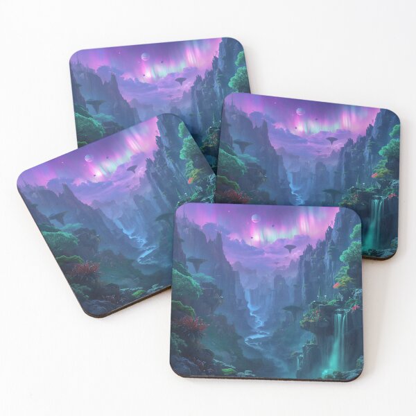 Item preview, Aurora Canyon Alien Fantasy Landscape designed and sold by Luminous Wilds.
