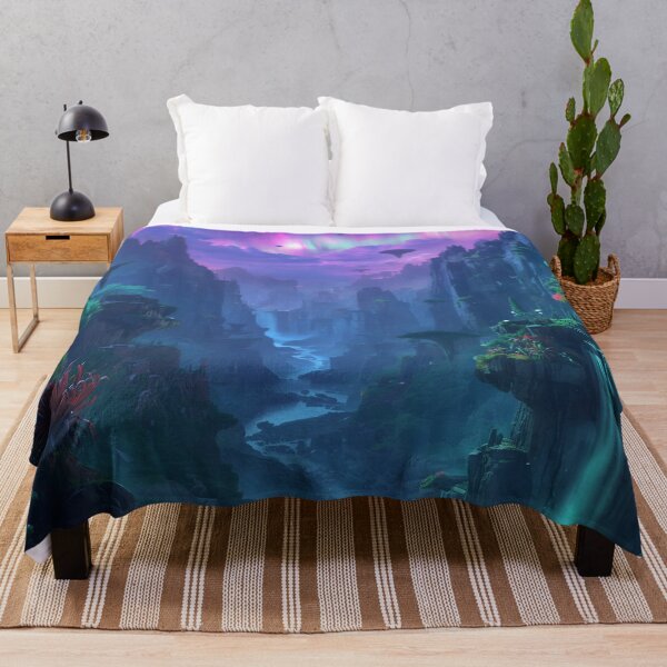 Item preview, Aurora Canyon Alien Fantasy Landscape designed and sold by Luminous Wilds.