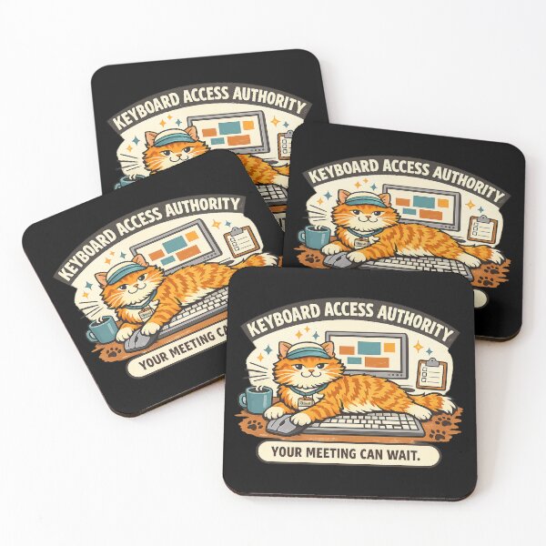 Item preview, Keyboard Access Authority – Funny Orange Cat Office Design designed and sold by Concrete Coffee Studio.