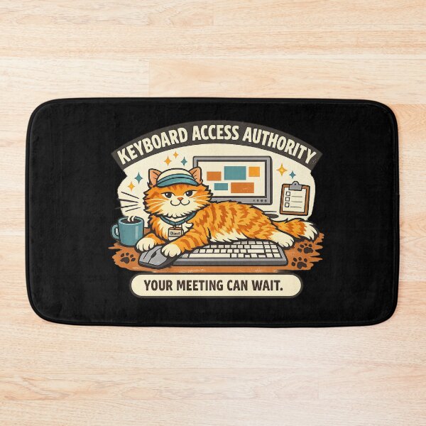 Item preview, Keyboard Access Authority – Funny Orange Cat Office Design designed and sold by Concrete Coffee Studio.