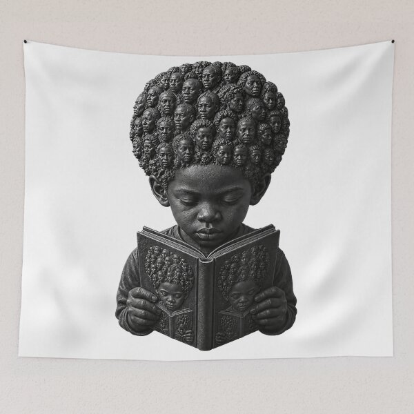 Item preview, Black Child Reading Inspires Knowledge Education and Cultural Pride designed and sold by WilliaMaler.