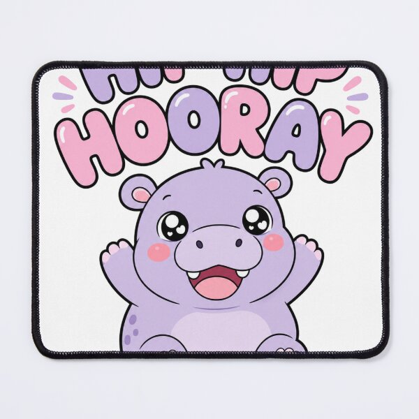 Item preview, Hip Hip Hooray Cute Kawaii Hippo designed and sold by BoosterShop.