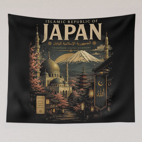 Item preview, Islamic Japan Fantasy Landscape with Heritage Culture and Mount Fuji designed and sold by WilliaMaler.
