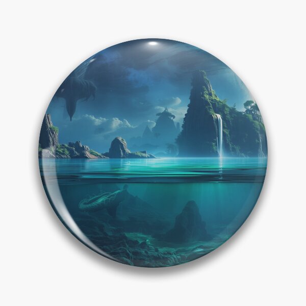 Item preview, Emerald Bioluminescent Ocean Alien Landscape designed and sold by Luminous Wilds.
