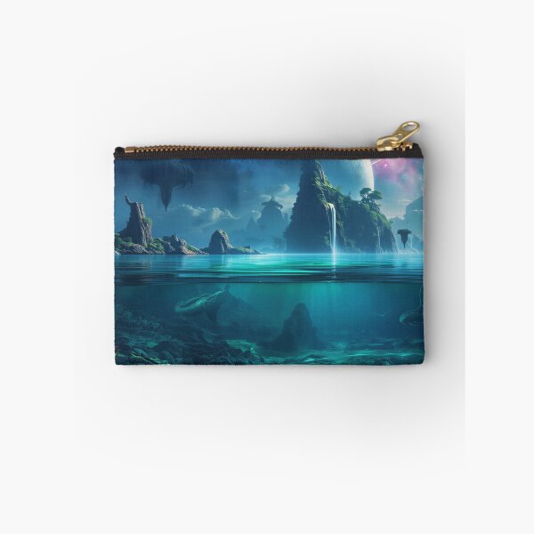 Item preview, Emerald Bioluminescent Ocean Alien Landscape designed and sold by Luminous Wilds.