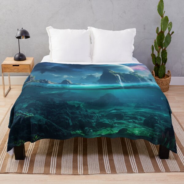Item preview, Emerald Bioluminescent Ocean Alien Landscape designed and sold by Luminous Wilds.