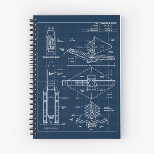 Item preview, James Webb Space Telescope (Navy Blueprint. Vertical) designed and sold by BGALAXY.
