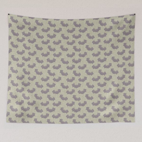 Item preview, Lavender Bat Toile Soft Gothic Whimsical Halloween Print designed and sold by DColourMuse.