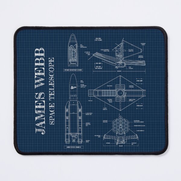 Item preview, James Webb Space Telescope (Navy Blueprint. Vertical) designed and sold by BGALAXY.