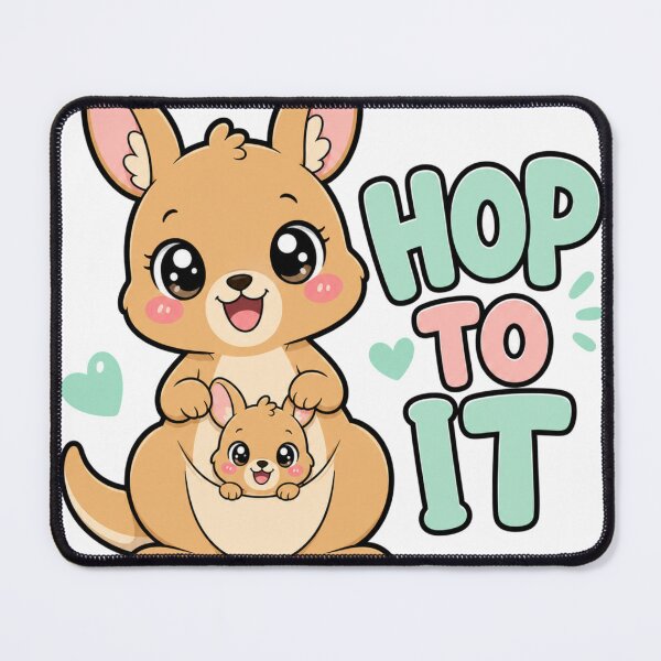 Item preview, Hop To It Cute Kawaii Kangaroo with Baby designed and sold by BoosterShop.