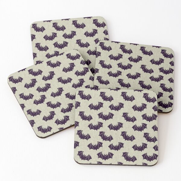 Item preview, Aubergine Bat Toile Dark Elegant Gothic Halloween Pattern designed and sold by DColourMuse.
