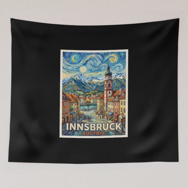 Item preview, Vintage Poster Innsbruck Austria Alpine City designed and sold by dudelinart.