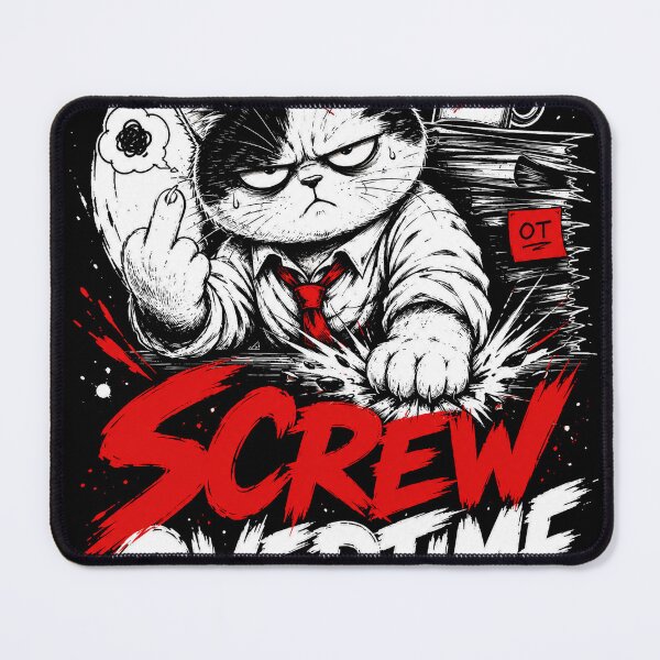 Item preview, Screw Overtime - Rebellious Cat Sketch designed and sold by VONJU.