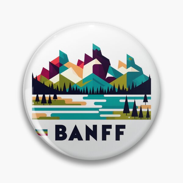 Item preview, Banff Canada Travel Poster - Abstract Rocky Mountains Landscape Art designed and sold by OzzFrequency.