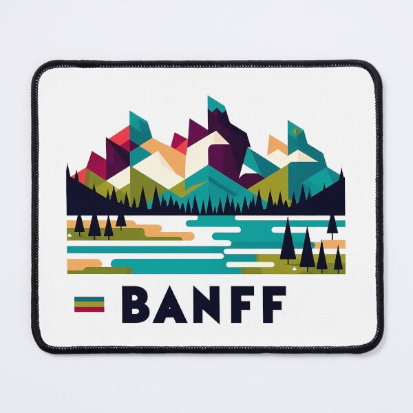 Item preview, Banff Canada Travel Poster - Abstract Rocky Mountains Landscape Art designed and sold by OzzFrequency.