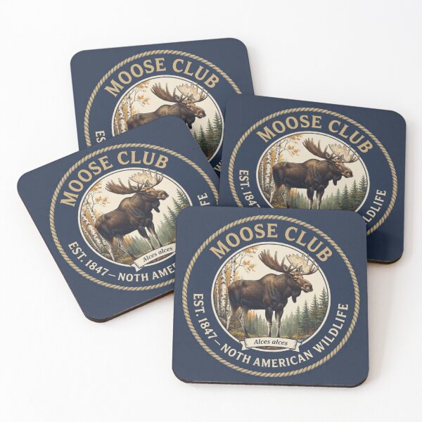 Item preview, Moose Club Vintage Badge North American Wildlife designed and sold by CalmCapy Co.