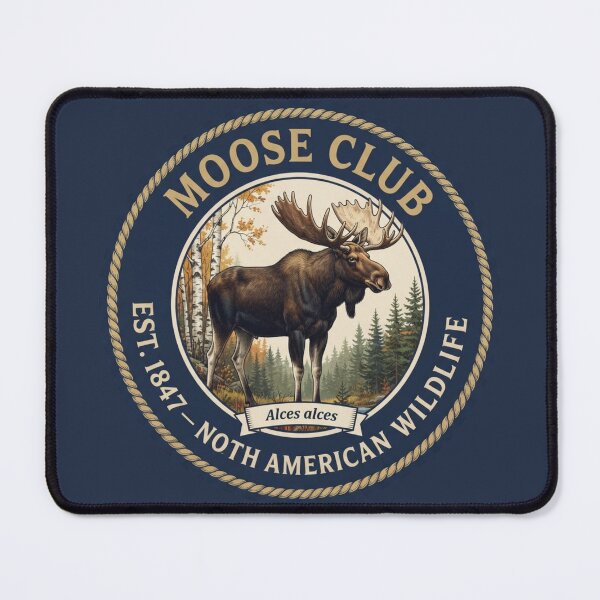 Item preview, Moose Club Vintage Badge North American Wildlife designed and sold by CalmCapy Co.
